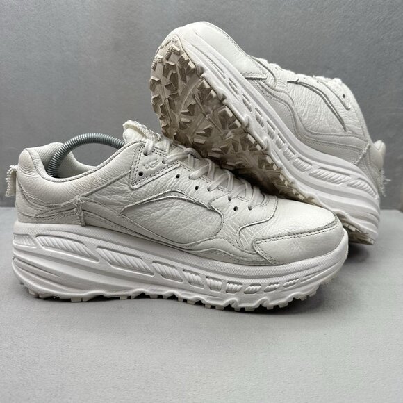 UGG CA805 Womens Size 11 Shoes White Leather Chunky Daddy Platform Sneakers - Picture 5 of 8